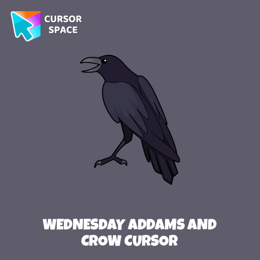 Wednesday Addams and Crow cursor pointer cursor
